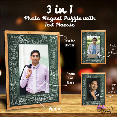 Customized Teacher Magnet Puzzle Frame - Premium  from OSMLY - Just Rs. 799! Shop now at BusienssJi