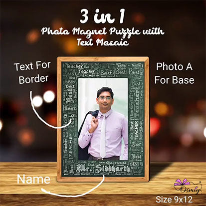 Customized Teacher Magnet Puzzle Frame - Premium  from OSMLY - Just Rs. 799! Shop now at BusienssJi