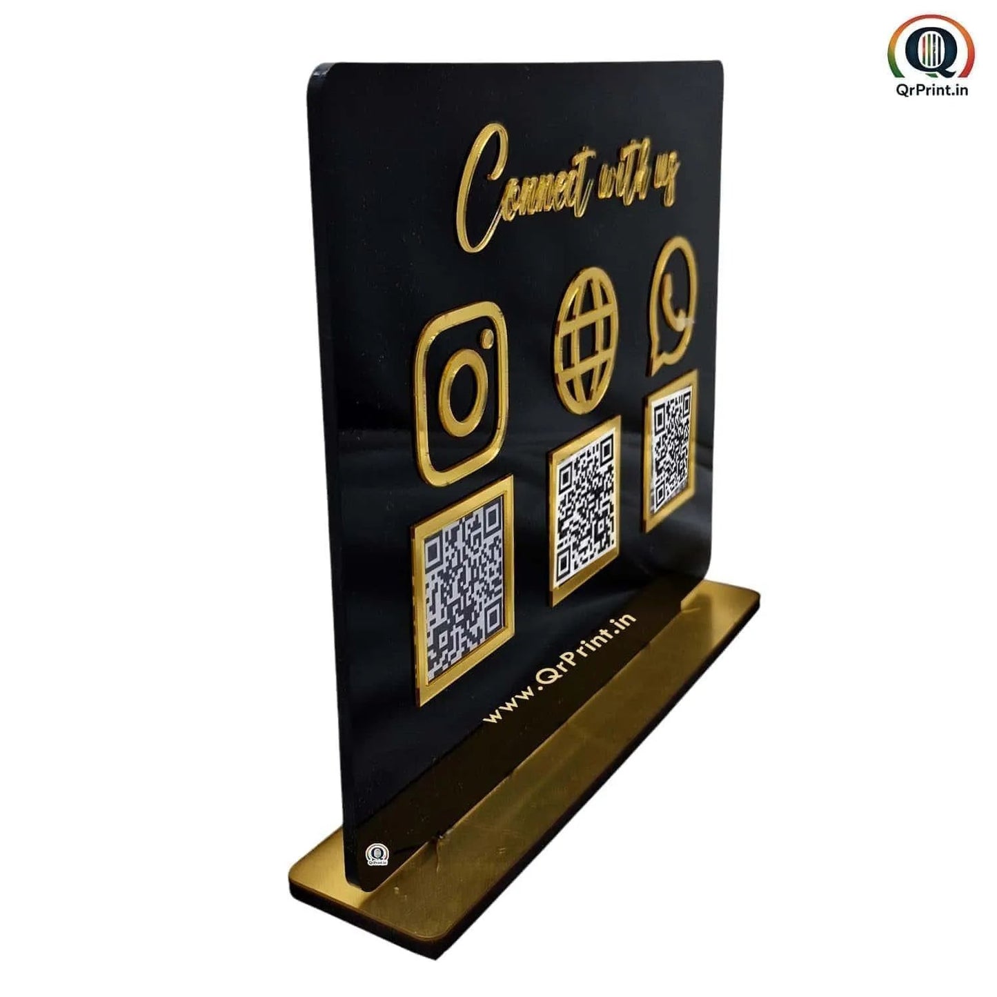 Black Acrylic QR Stand-QR Code Stand-BusienssJi-BusienssJi