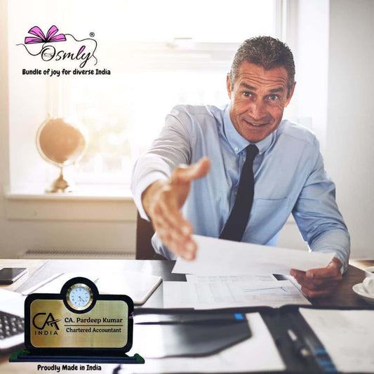 CA Name Plate Analogue Clock - OSMLY