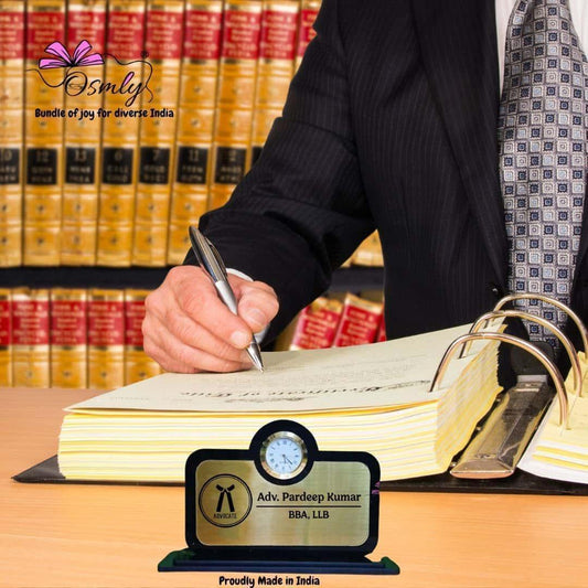 Advocate Name Plate Analogue Clock - OSMLY