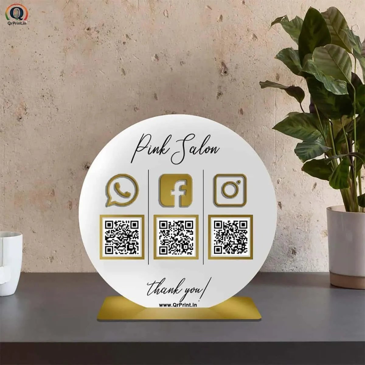 Round Acrylic QR Stand-QR Code Stand-BusienssJi-BusienssJi