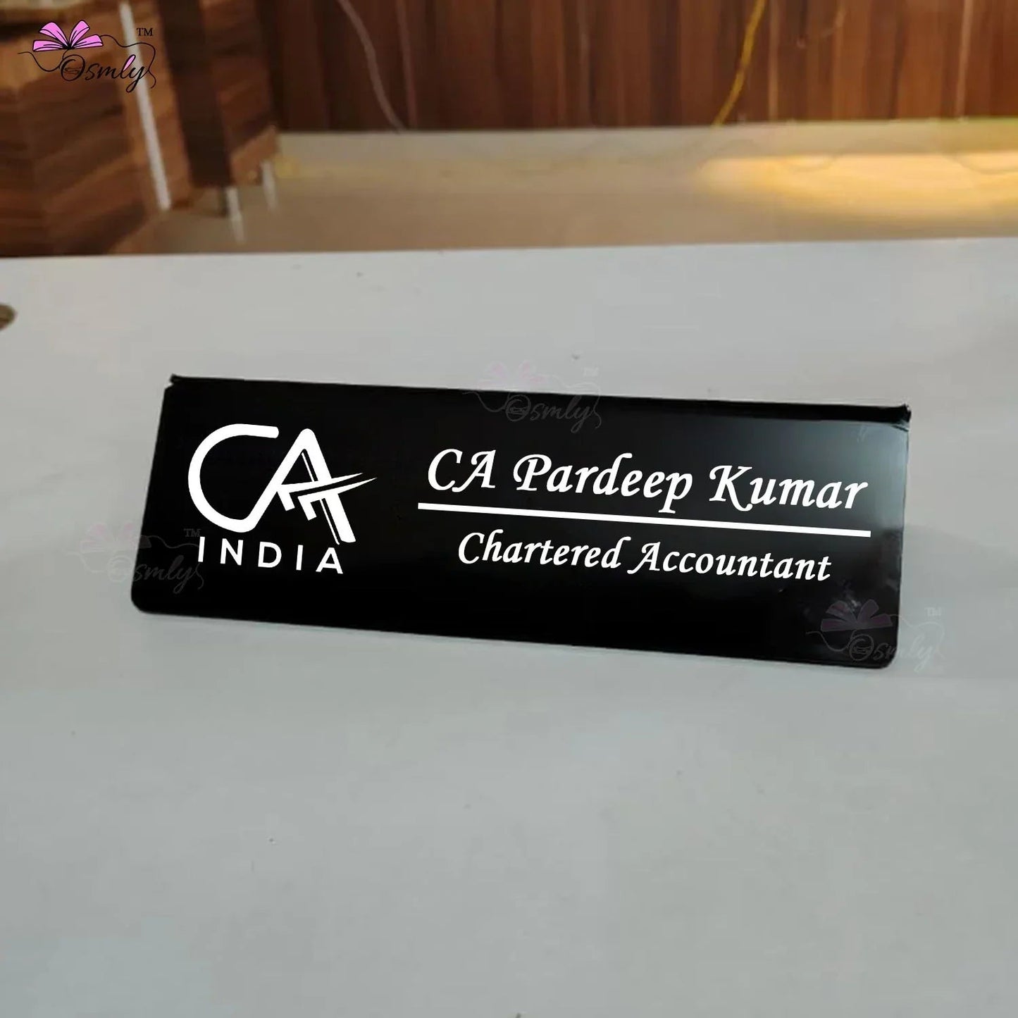 Acrylic CA Name Plate Black - OSMLY
