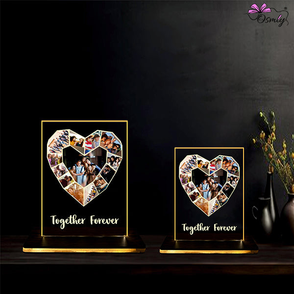 Acrylic Heart LED Collage - Premium UV Printed Lamp from OSMLY - Just Rs. 499! Shop now at BusienssJi