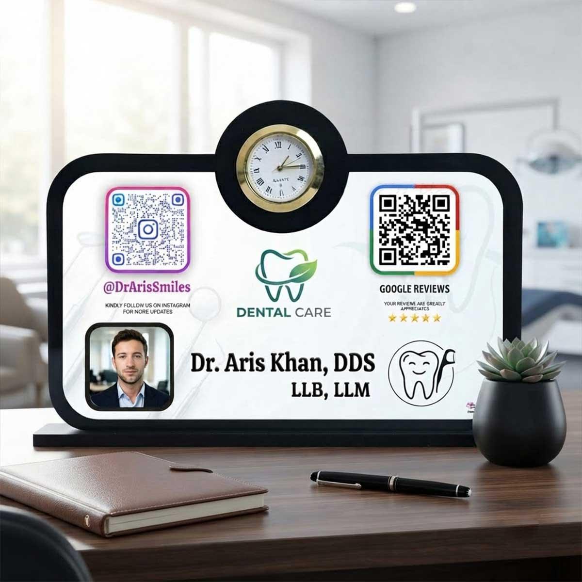 Dentist Clock QR Stand-QR Code Stand-BusienssJi-BusienssJi