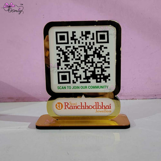 Gold Border Single QR Stand