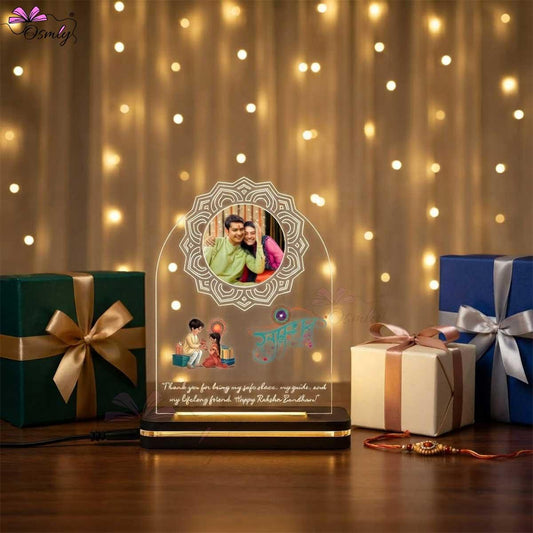 Rakhi Design LED Lamp-Acrylic Rakhi LED Plaque-BusienssJi-BusienssJi