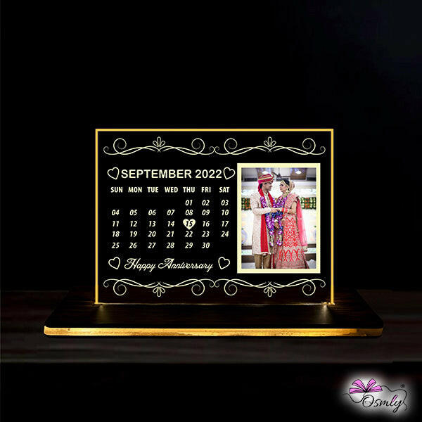 Save the Date Acrylic Lamp - Premium UV Printed Lamp from OSMLY - Just Rs. 499! Shop now at BusienssJi