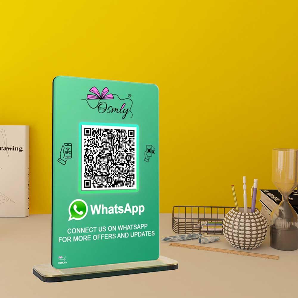 personaluzed_NFC-enabled_WhatsApp_QR_stands - OSMLY