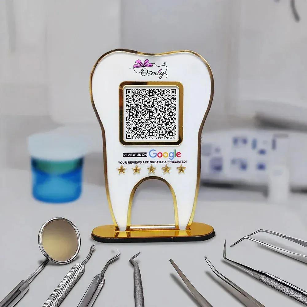Tooth Shape Dentist QR Stand-QR Code Stand-BusienssJi-BusienssJi