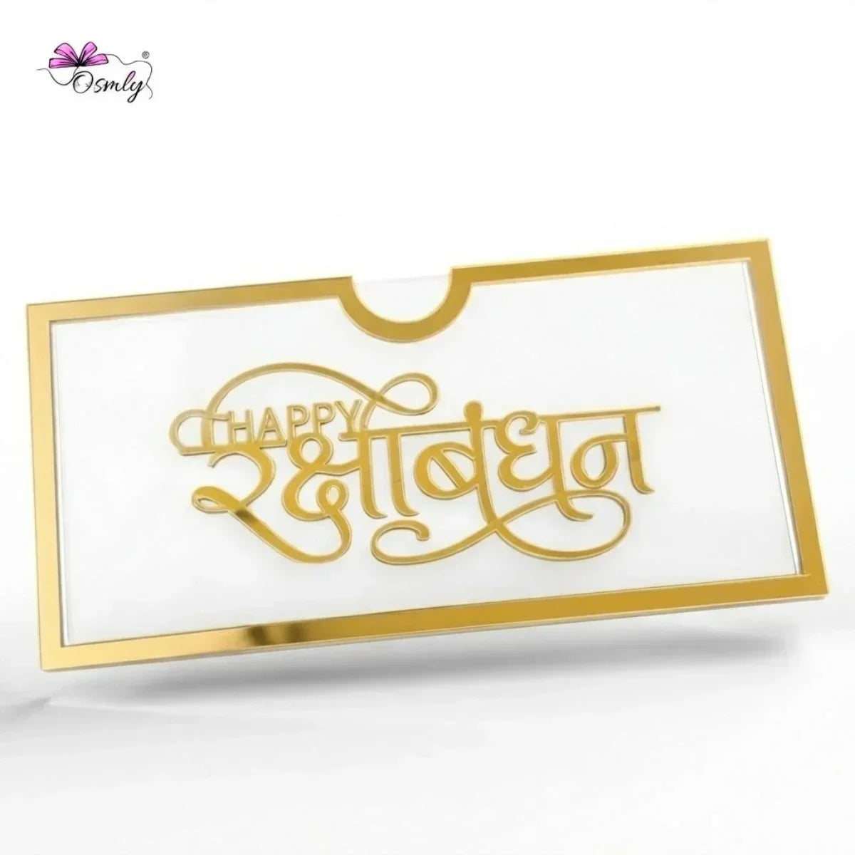 Gold Acrylic Cash Rakhi Envelope-Rakhi-BusienssJi-BusienssJi
