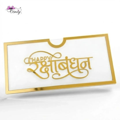 Gold Acrylic Cash Rakhi Envelope-Rakhi-BusienssJi-BusienssJi