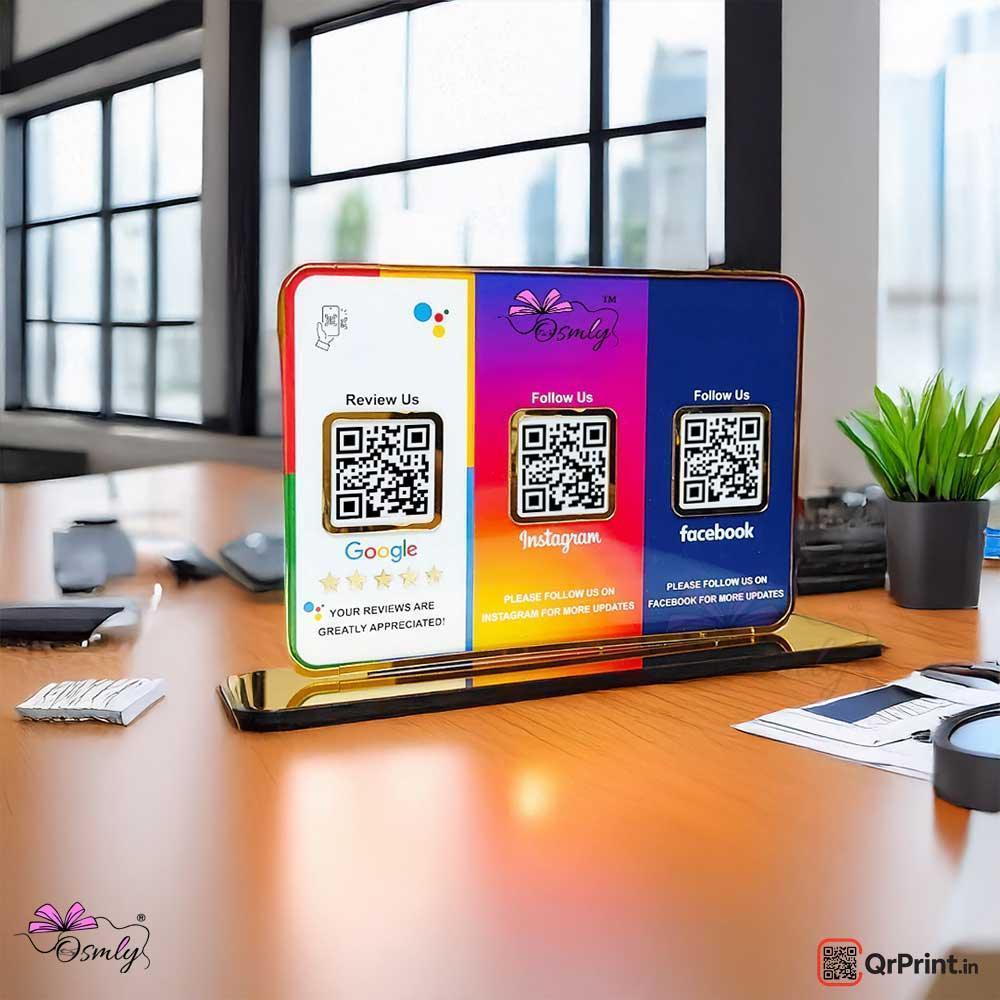 3 in 1 Social Media QR Stand - OSMLY