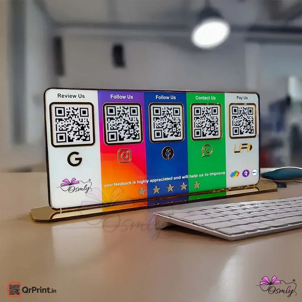 Customized Acrylic Five QR Stand - OSMLY