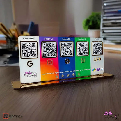 Customized Acrylic Five QR Stand - OSMLY