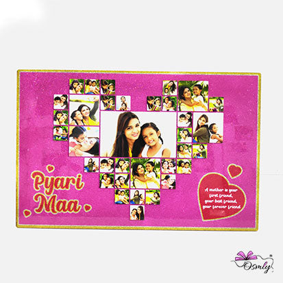 Pyaari Maa Glitter Photo Collage - Premium Glitter MDF Frame from OSMLY - Just Rs. 799! Shop now at BusienssJi