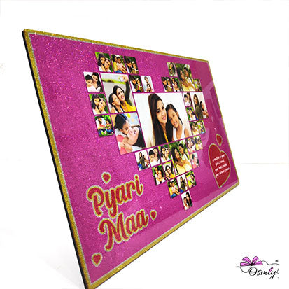Pyaari Maa Glitter Photo Collage - Premium Glitter MDF Frame from OSMLY - Just Rs. 799! Shop now at BusienssJi