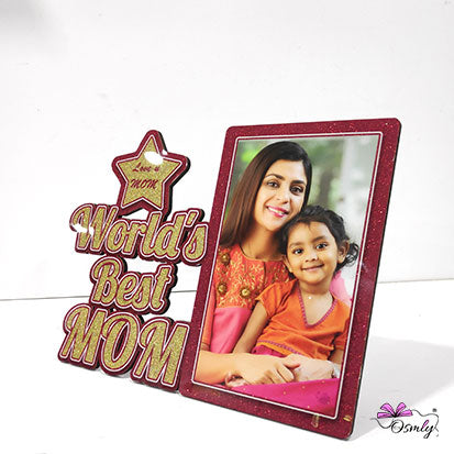 Worlds Best Mom Frame - Premium Glitter MDF Frame from OSMLY - Just Rs. 699! Shop now at BusienssJi
