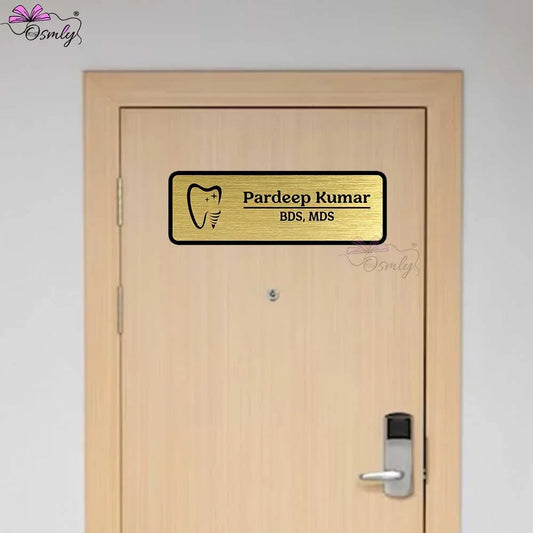 Acrylic Gold Dentist Name Plate - OSMLY