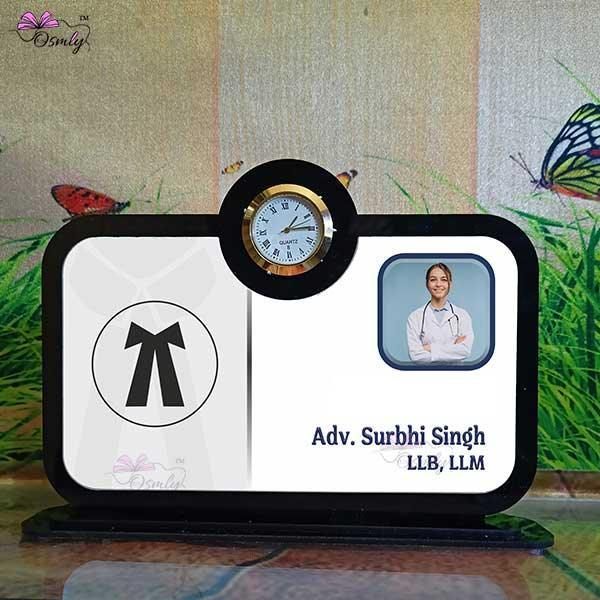 Analogue Clock Lawyer Table Top-Name Plate-BusienssJi-BusienssJi