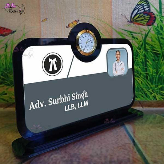 Analogue Clock Advocate Name Plaque - OSMLY