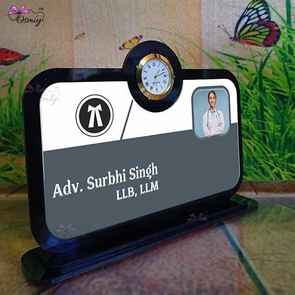 Analogue Clock Advocate Name Plaque-Name Plate-BusienssJi-BusienssJi