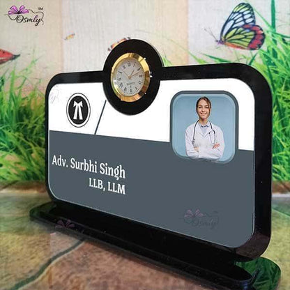 Analogue Clock Advocate Name Plaque - OSMLY