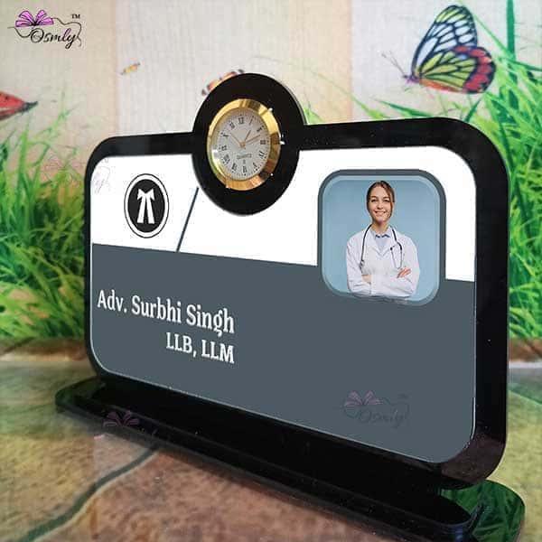 Analogue Clock Advocate Name Plaque-Name Plate-BusienssJi-BusienssJi