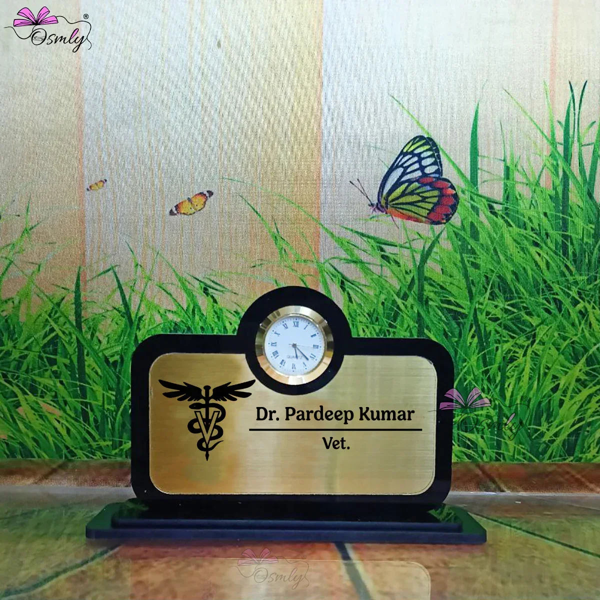 Veterinary Doctor Name Plate Analogue Clock - OSMLY