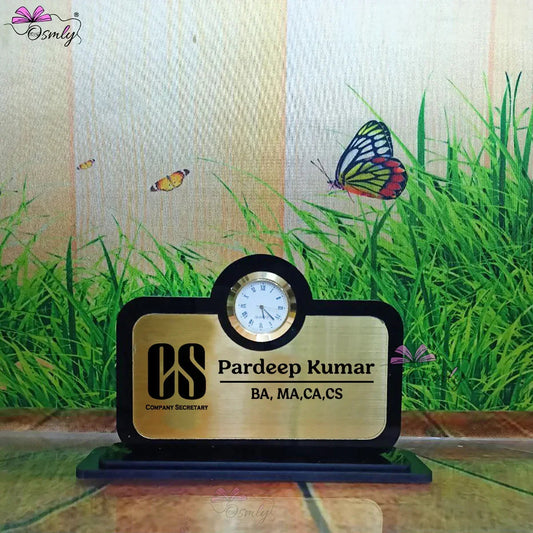CS Name Plate Analogue Clock - OSMLY