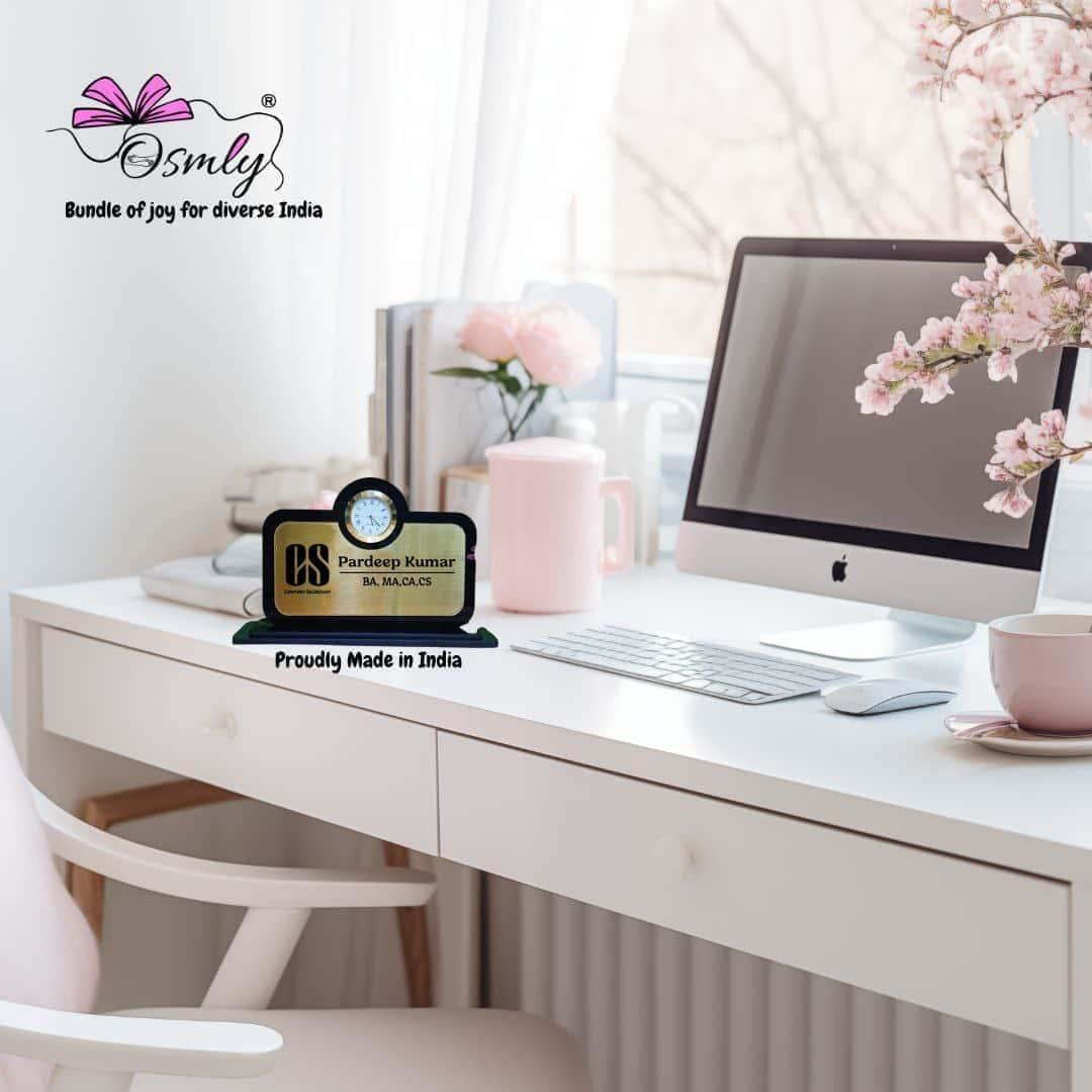 CS Name Plate Analogue Clock - OSMLY