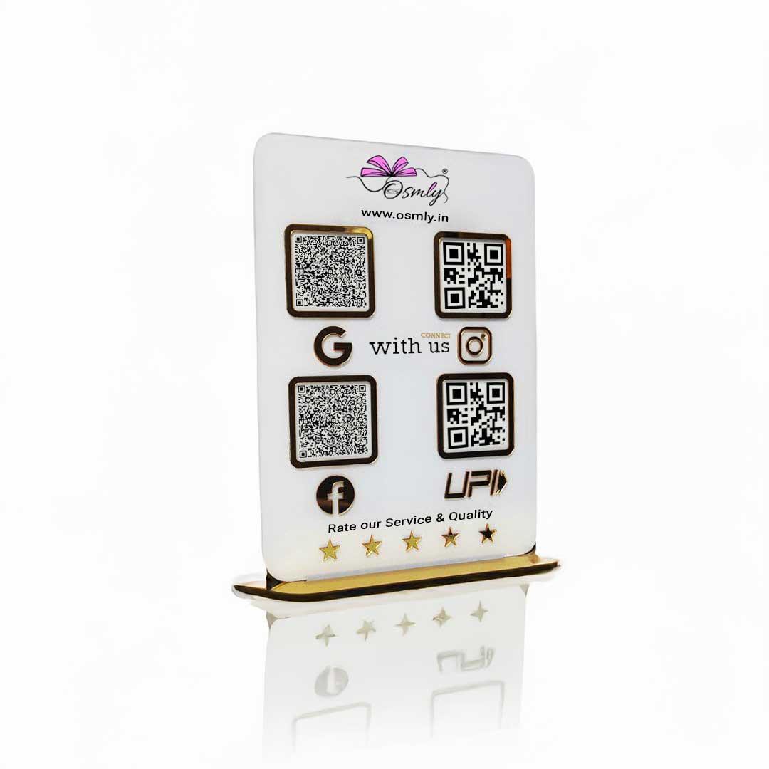 Acrylic Four QR Review Stand - OSMLY