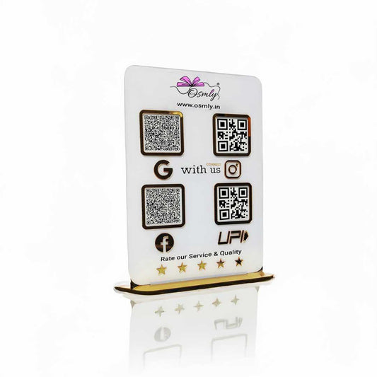 Acrylic Four QR Review Stand - OSMLY