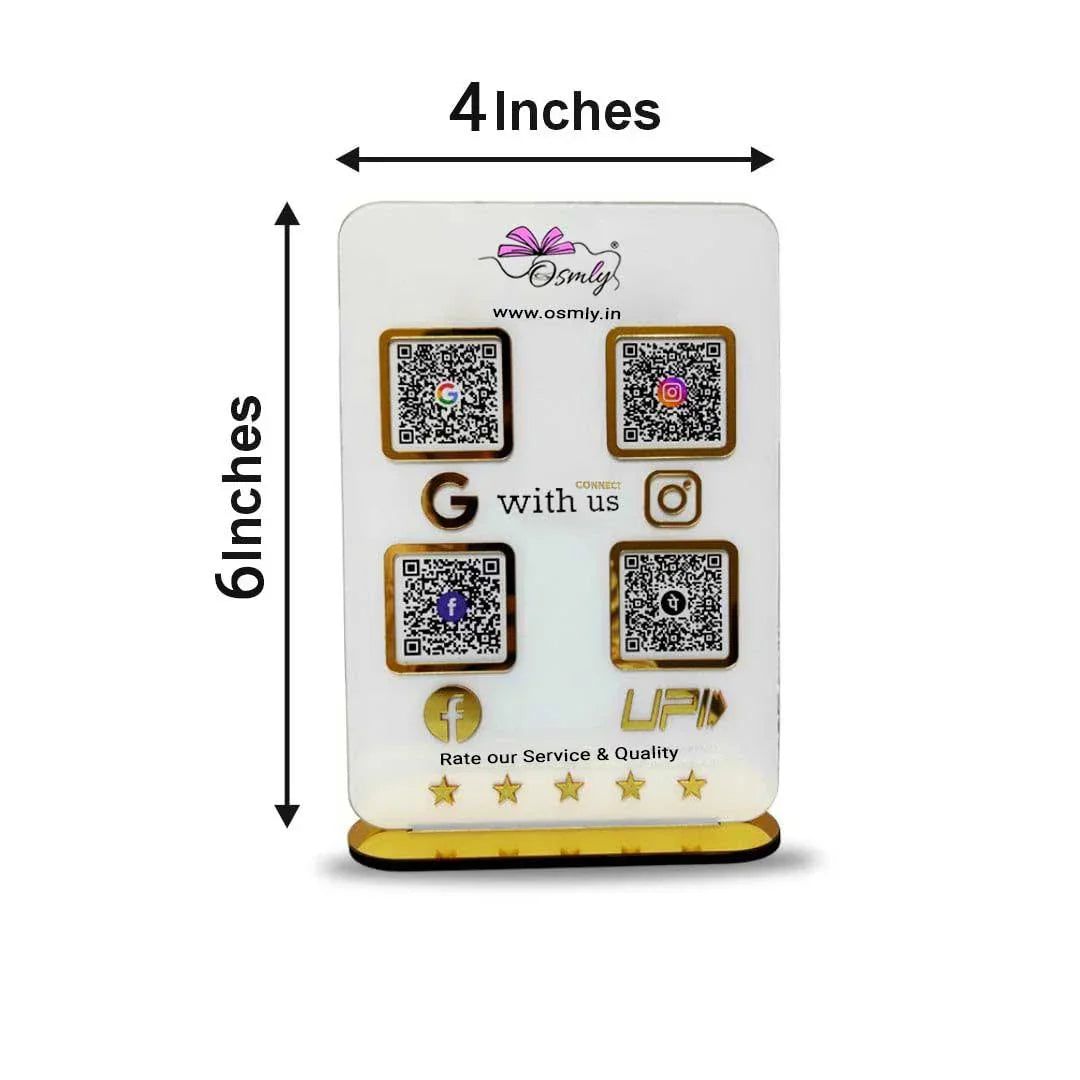 Acrylic Four QR Review Stand - OSMLY