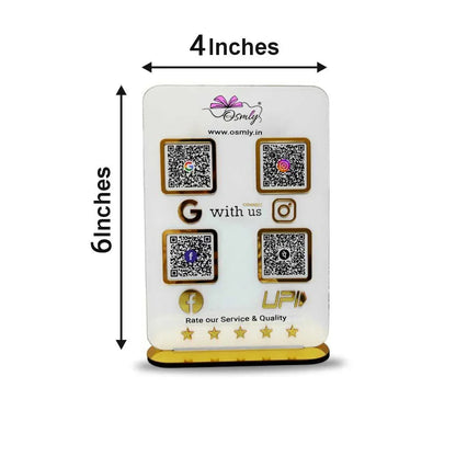 Acrylic Four QR Review Stand - OSMLY