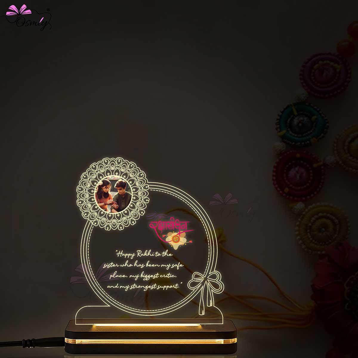 Acrylic Glowing Rakhi Lamp-Rakhi-BusienssJi-BusienssJi