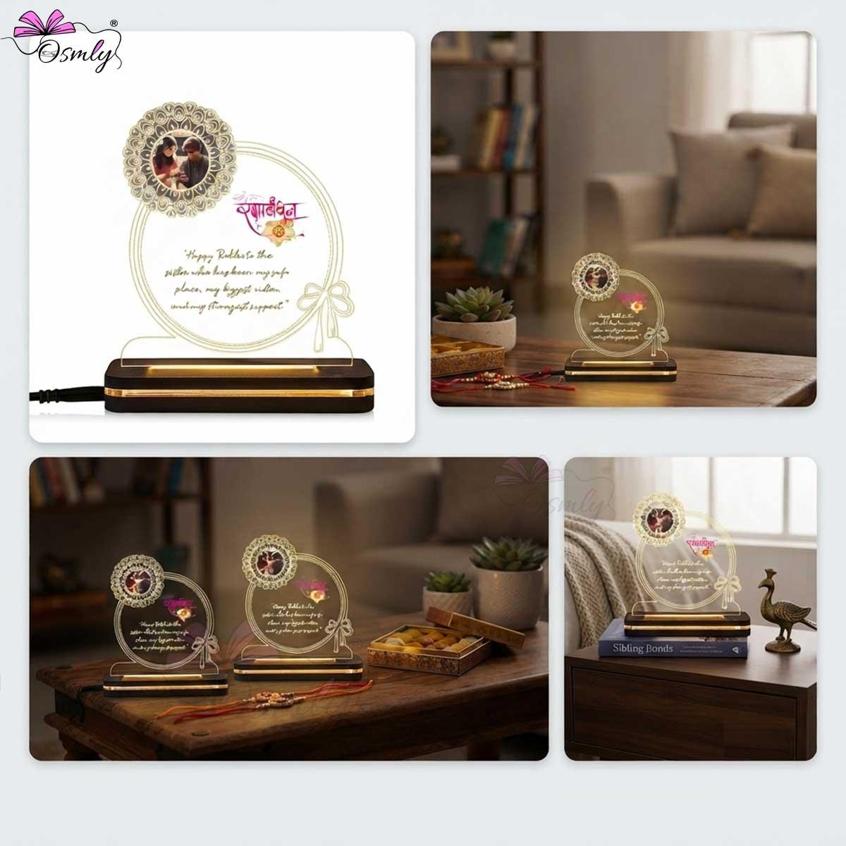 Acrylic Glowing Rakhi Lamp-Rakhi-BusienssJi-BusienssJi