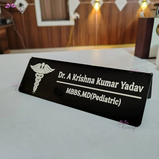Acrylic Doctor Name Plate Black - OSMLY