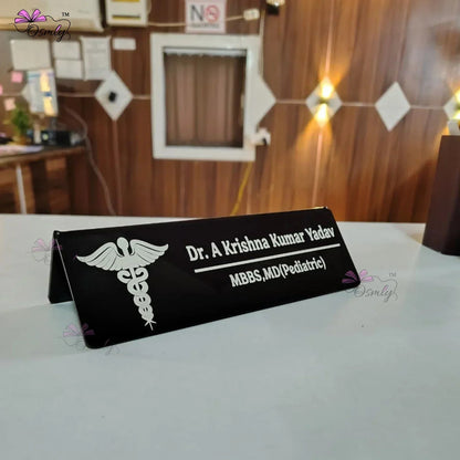 Acrylic Doctor Name Plate Black - OSMLY