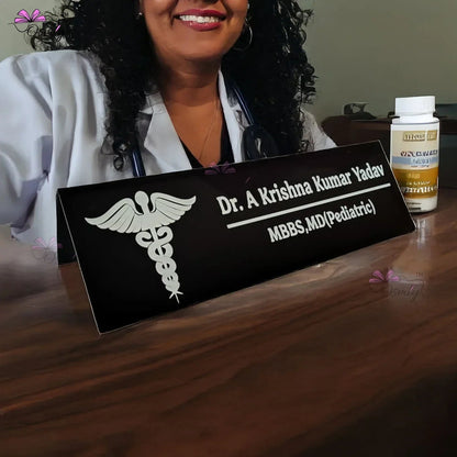 Acrylic Doctor Name Plate Black - OSMLY