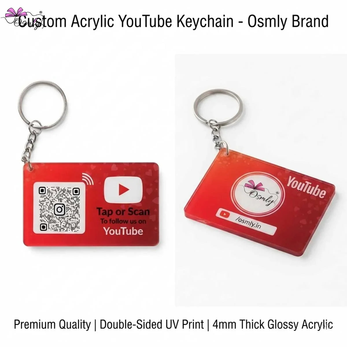 Acrylic YouTube NFC Keychain