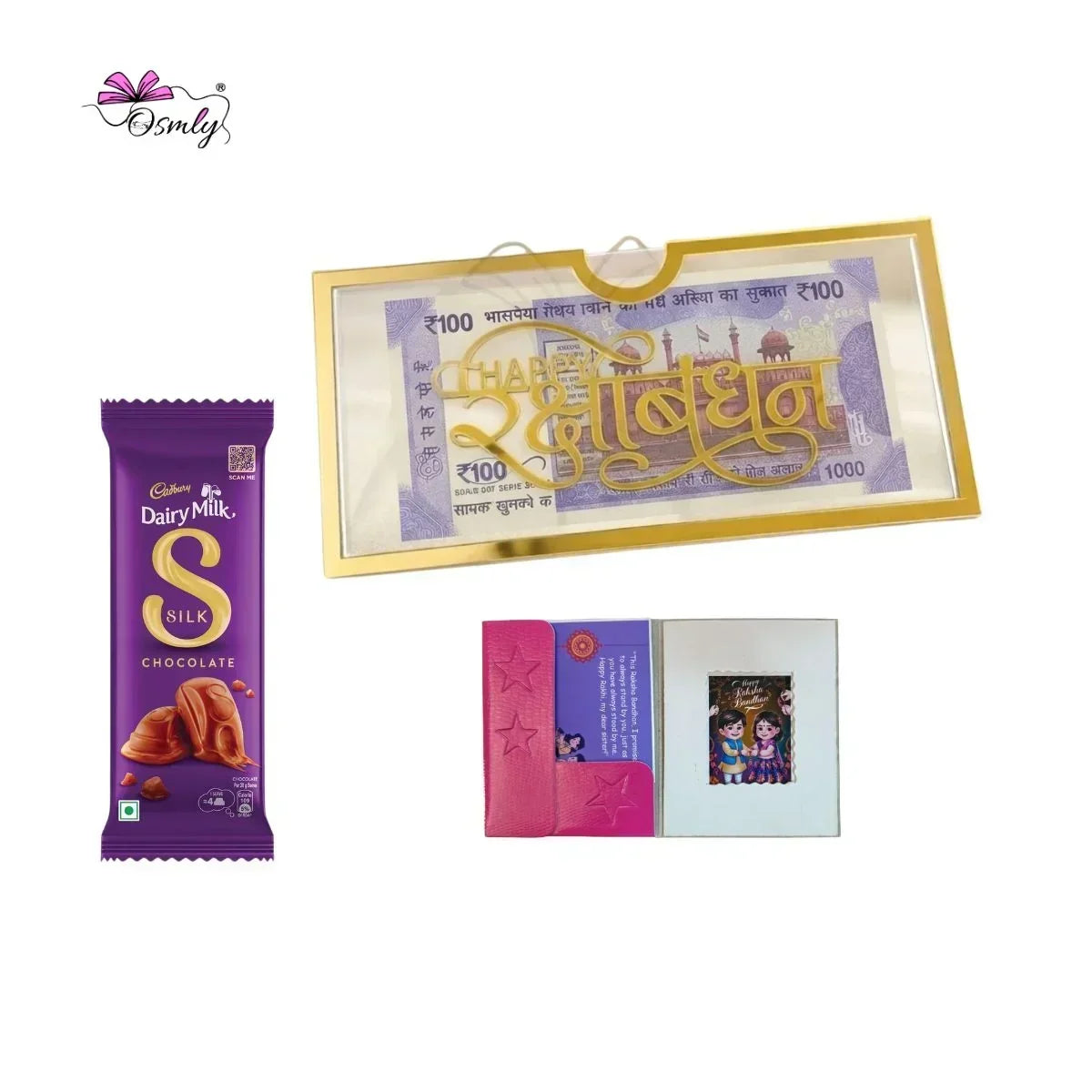 Gold Acrylic Cash Rakhi Envelope-Rakhi-BusienssJi-BusienssJi