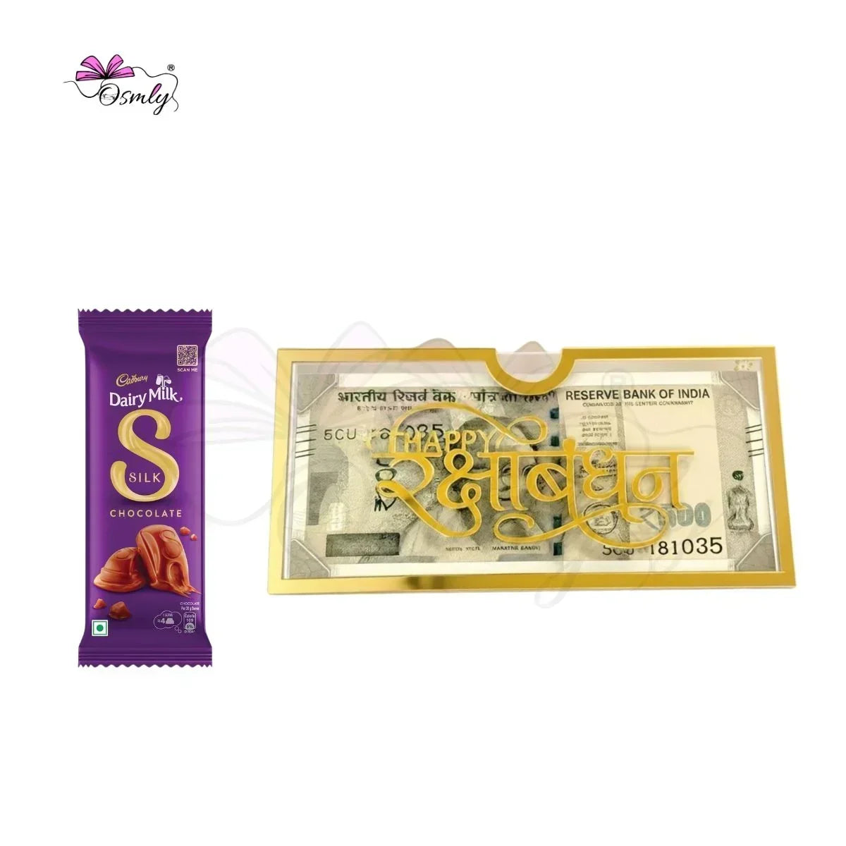 Gold Acrylic Cash Rakhi Envelope-Rakhi-BusienssJi-BusienssJi