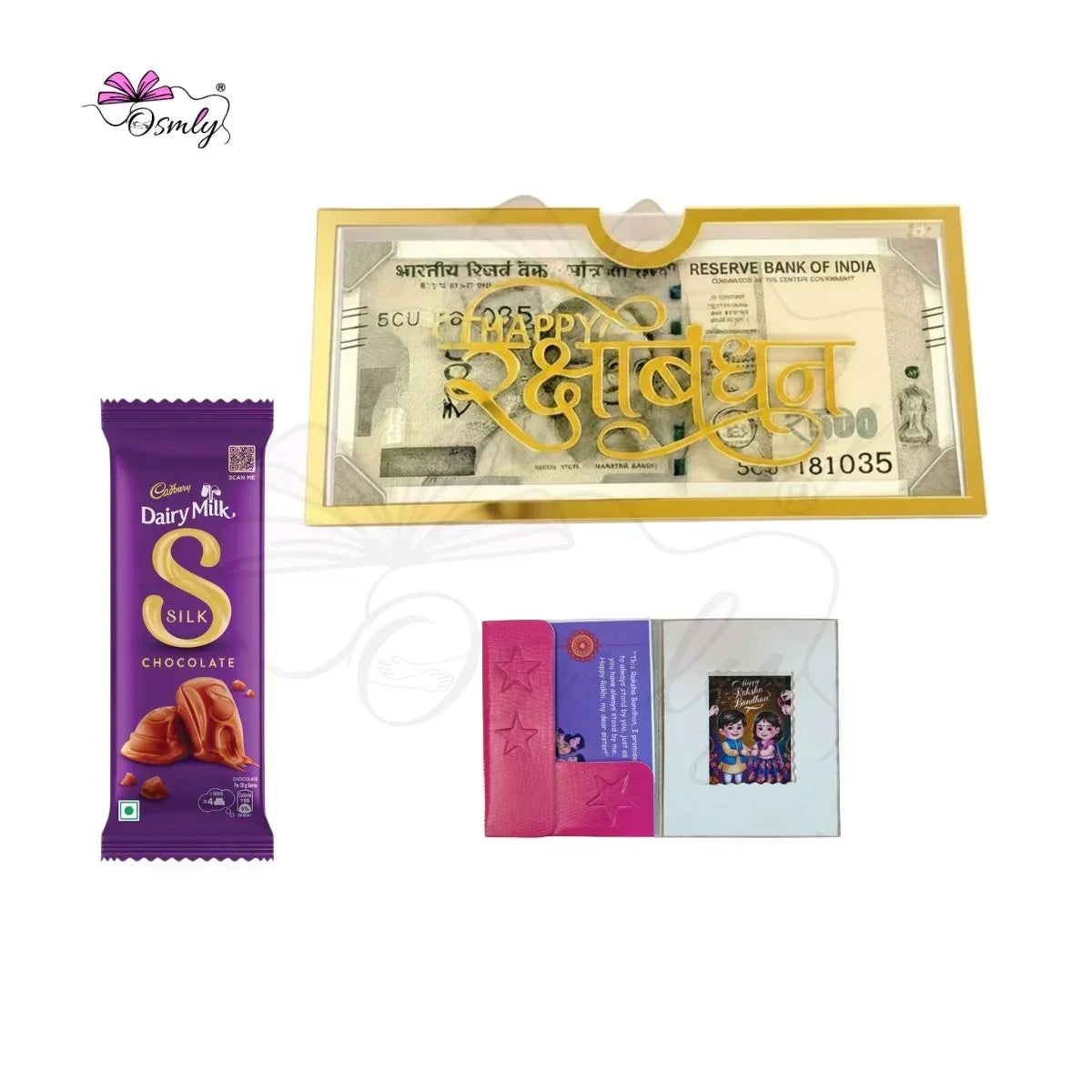 Gold Acrylic Cash Rakhi Envelope-Rakhi-BusienssJi-BusienssJi