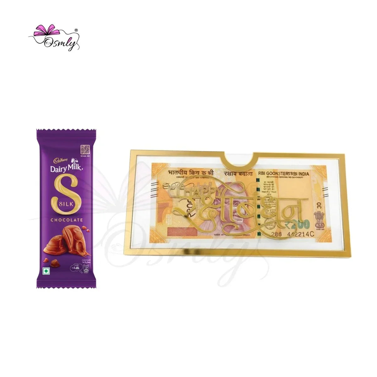 Gold Acrylic Cash Rakhi Envelope-Rakhi-BusienssJi-BusienssJi