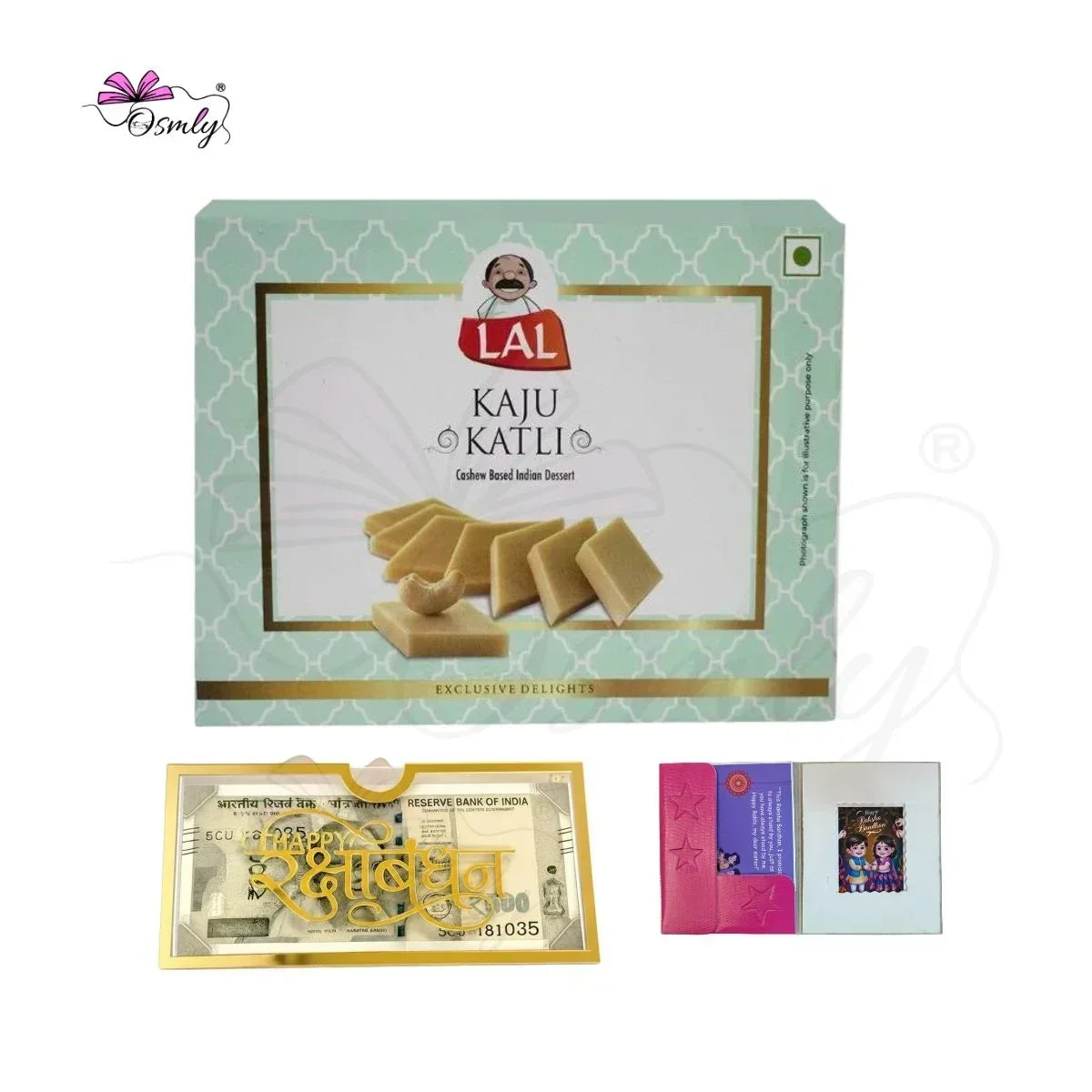 Gold Acrylic Cash Rakhi Envelope-Rakhi-BusienssJi-BusienssJi