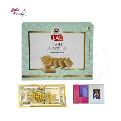 Gold Acrylic Cash Rakhi Envelope-Rakhi-BusienssJi-BusienssJi