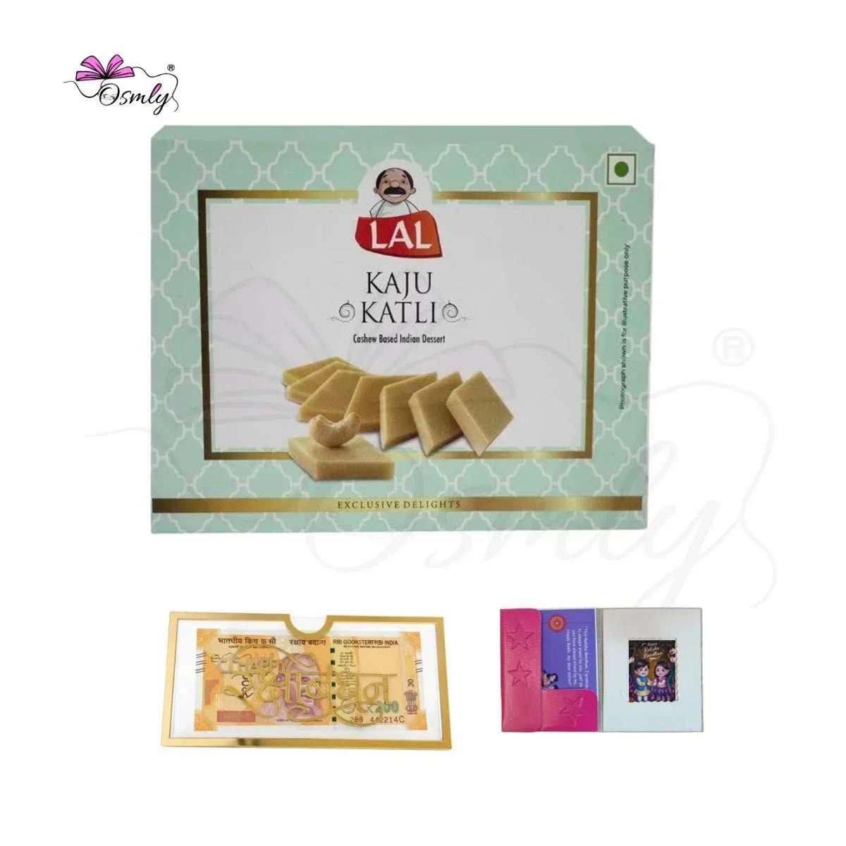 Gold Acrylic Cash Rakhi Envelope-Rakhi-BusienssJi-BusienssJi