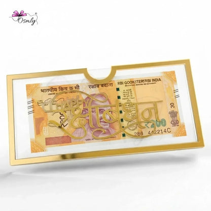Gold Acrylic Cash Rakhi Envelope-Rakhi-BusienssJi-BusienssJi