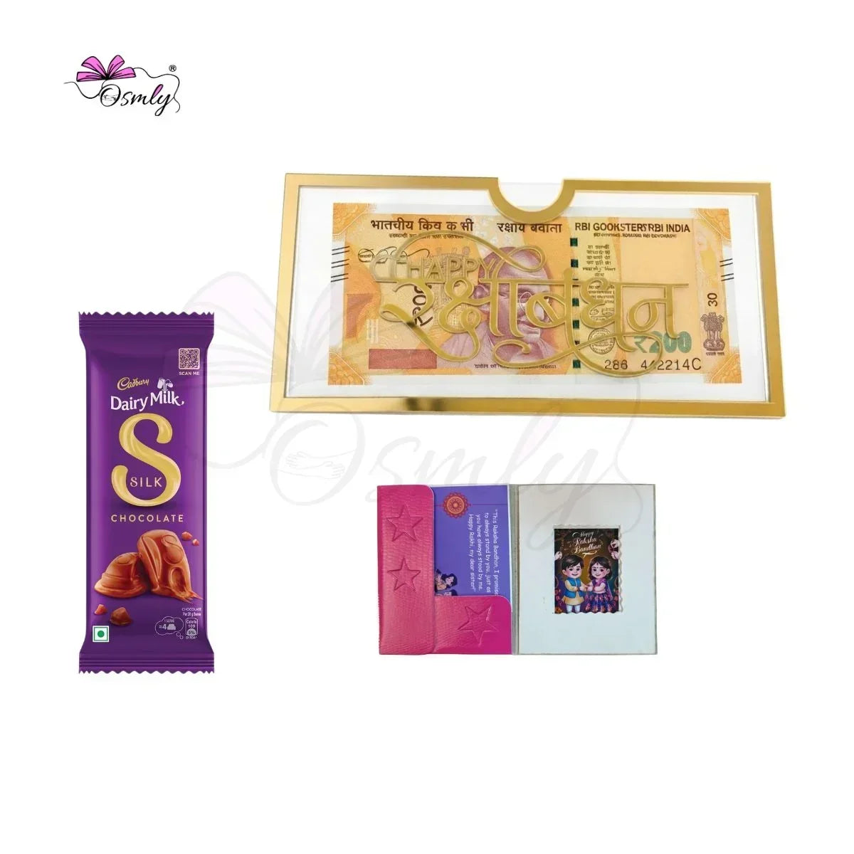 Gold Acrylic Cash Rakhi Envelope-Rakhi-BusienssJi-BusienssJi